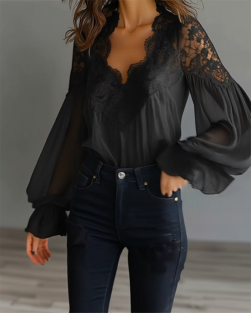 Elegante blouse van katoen en viscose