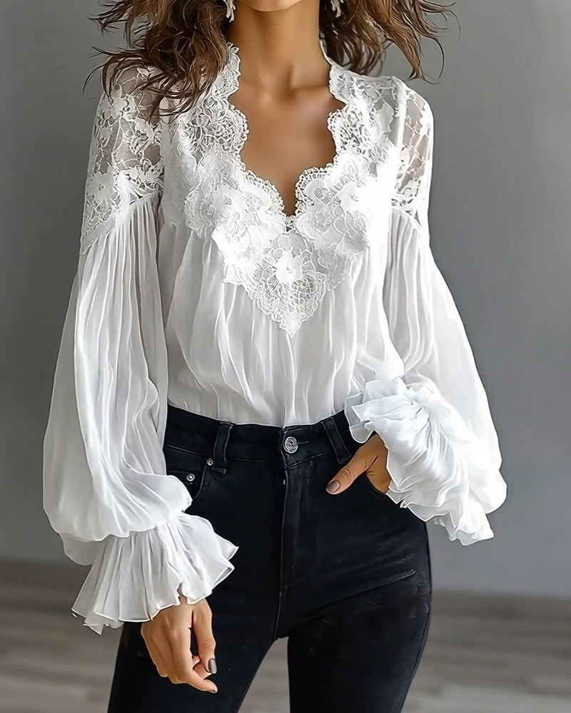 Elegante blouse van katoen en viscose