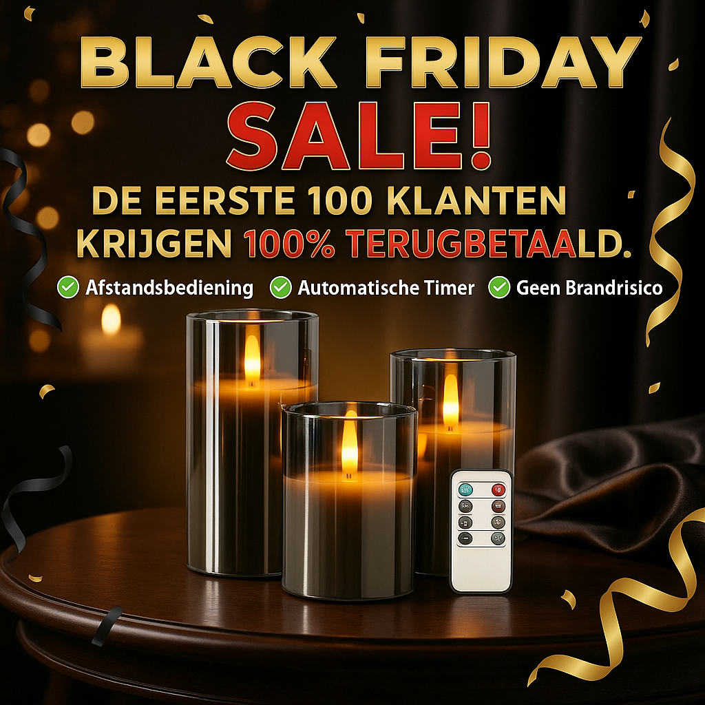 Flamerick LED Blokkaarsen met Afstandsbediening & Timer