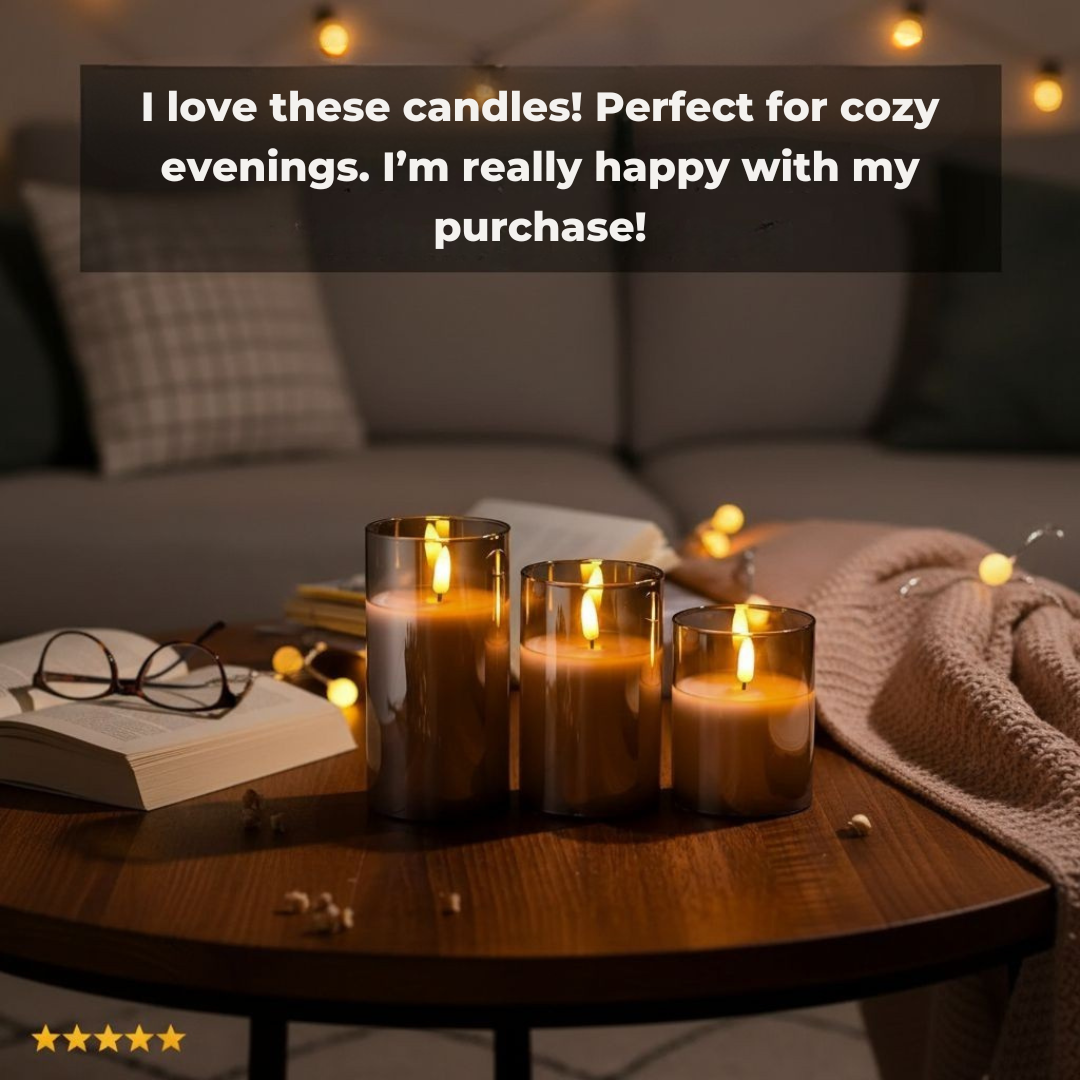 Flamerick LED Blokkaarsen met Afstandsbediening & Timer