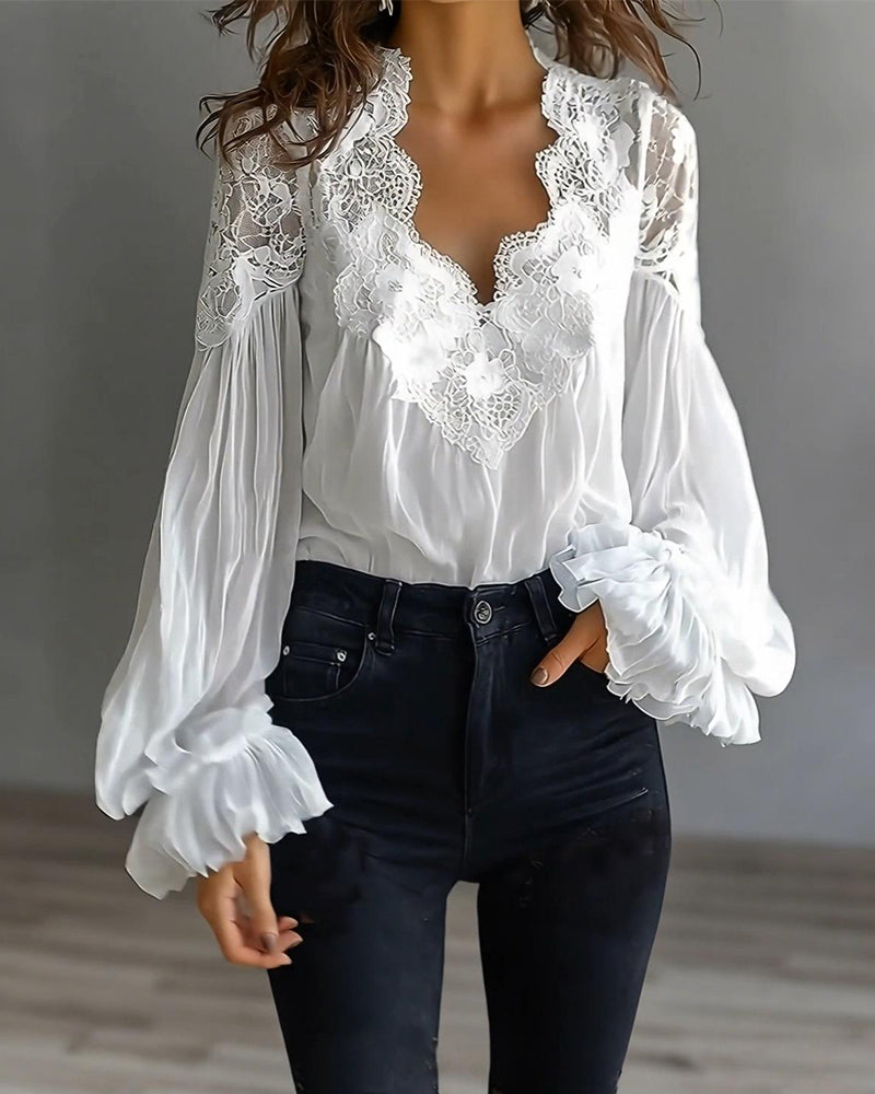 Elegante blouse van katoen en viscose