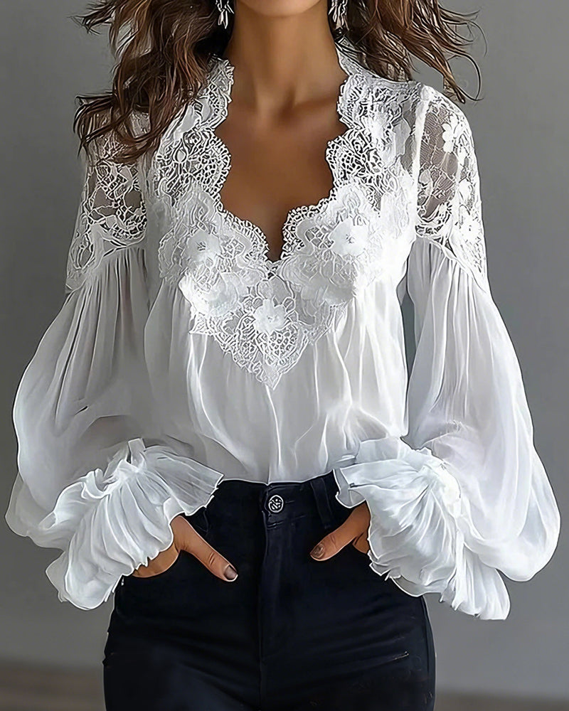 Elegante blouse van katoen en viscose