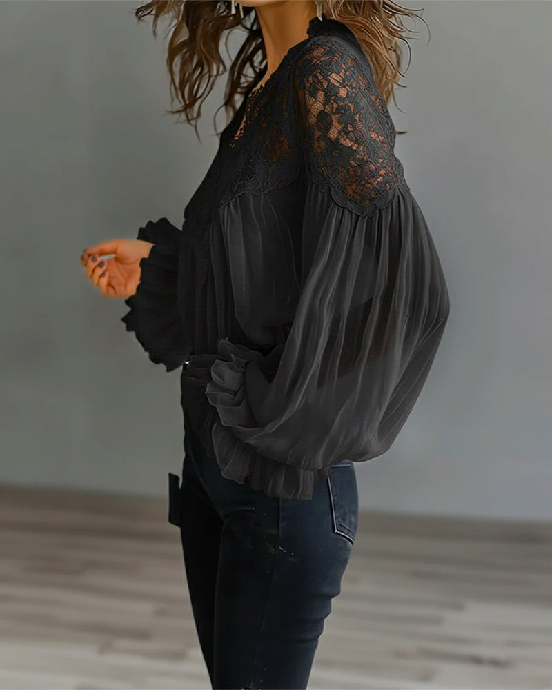 Elegante blouse van katoen en viscose