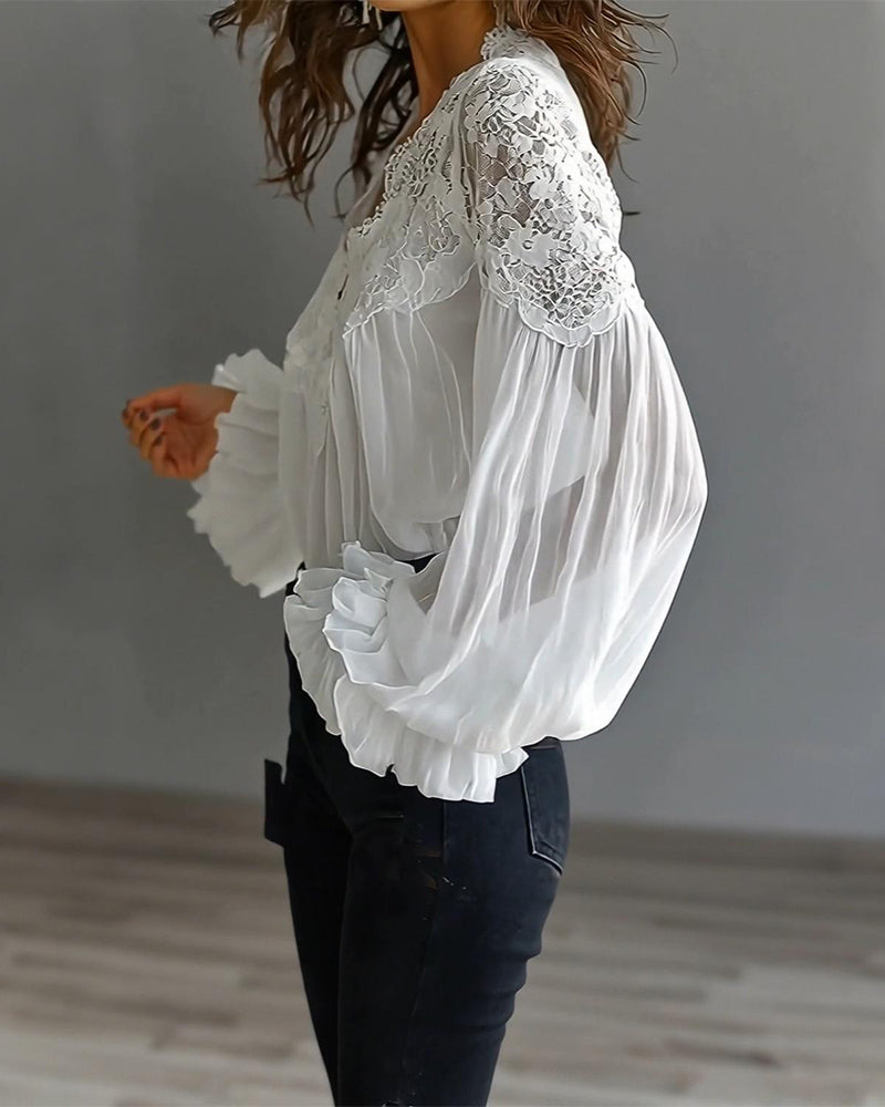 Elegante blouse van katoen en viscose