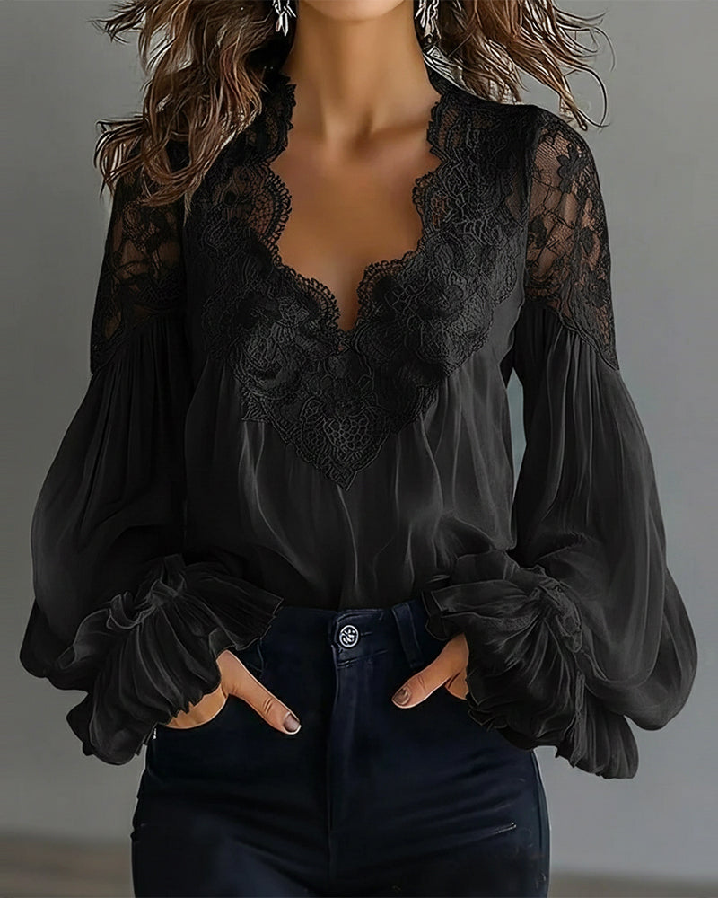 Elegante blouse van katoen en viscose